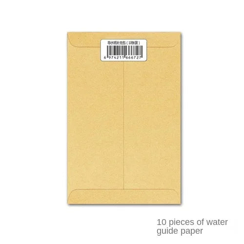 A rectangular kraft paper package containing ten pieces of water guide paper for painting.