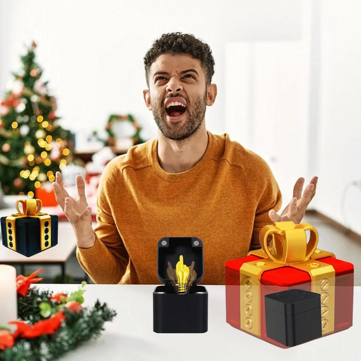 Annoying Present Prank Box with Pop-Up Middle Finger
