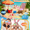 Luminous resin turtle figurines and party favors for kids including a colorful umbrella and a mystery bag