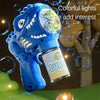 Dinosaur Bubble Gun with LED Lights – Automatic Bubble Blower for Kids