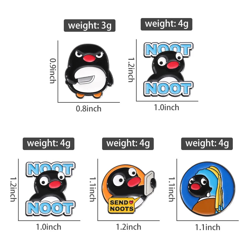 Hand-Painted Penguin Enamel Pin – Cute Cartoon Brooch for Bags, Hats & Jackets