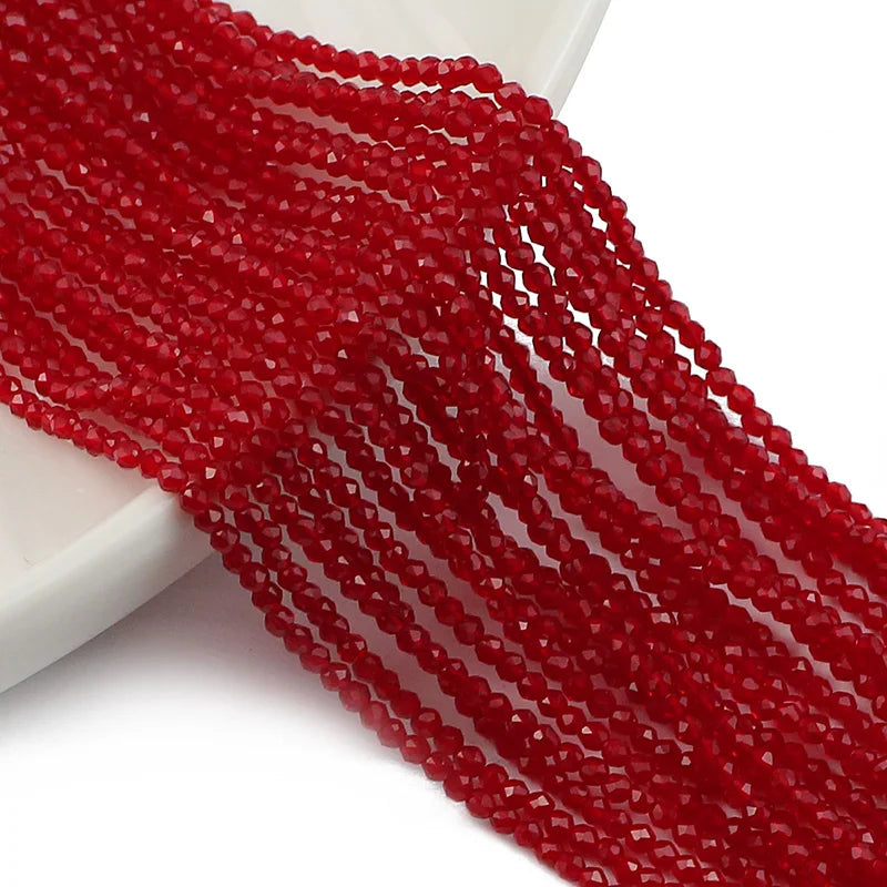 2mm Austrian Crystal Spacer Beads – White AB Finish