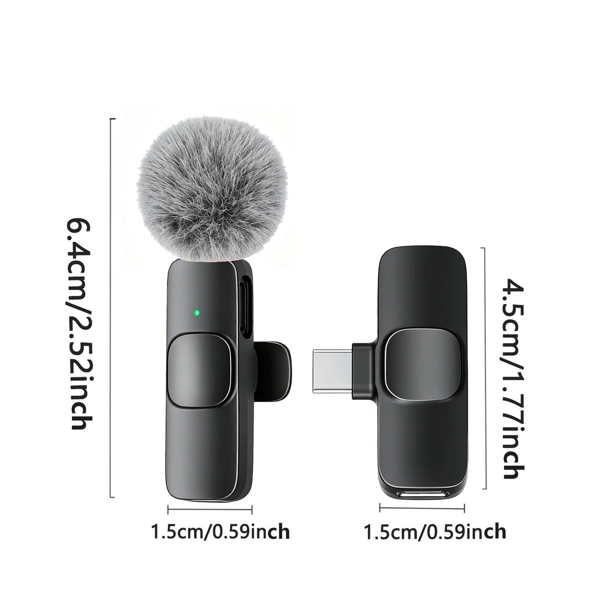 Professional Wireless Lavalier Microphone for Type-C Devices