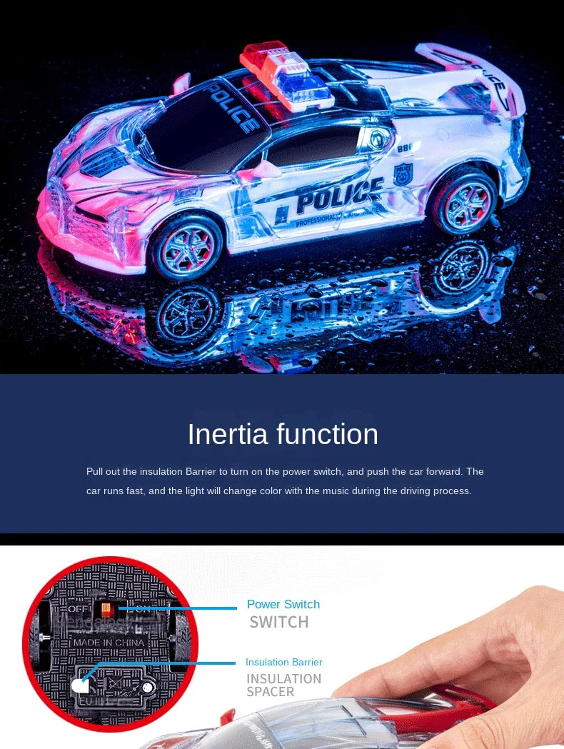 Police Car Toy with Lights, Sounds & Inertial Motion