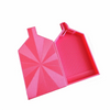 A pink diamond painting tray with a pop-up plug for bead sorting, shown open.