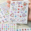 3D Rhinestone Face Stickers with Laser Hearts, Stars & Moons