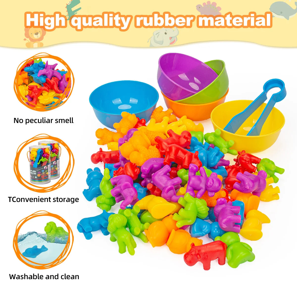 Dinosaur Counting and Sorting Toy Set for Toddlers