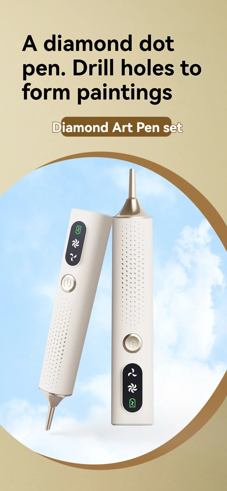 Cordless Electric Diamond Art Pen with Vacuum Suction