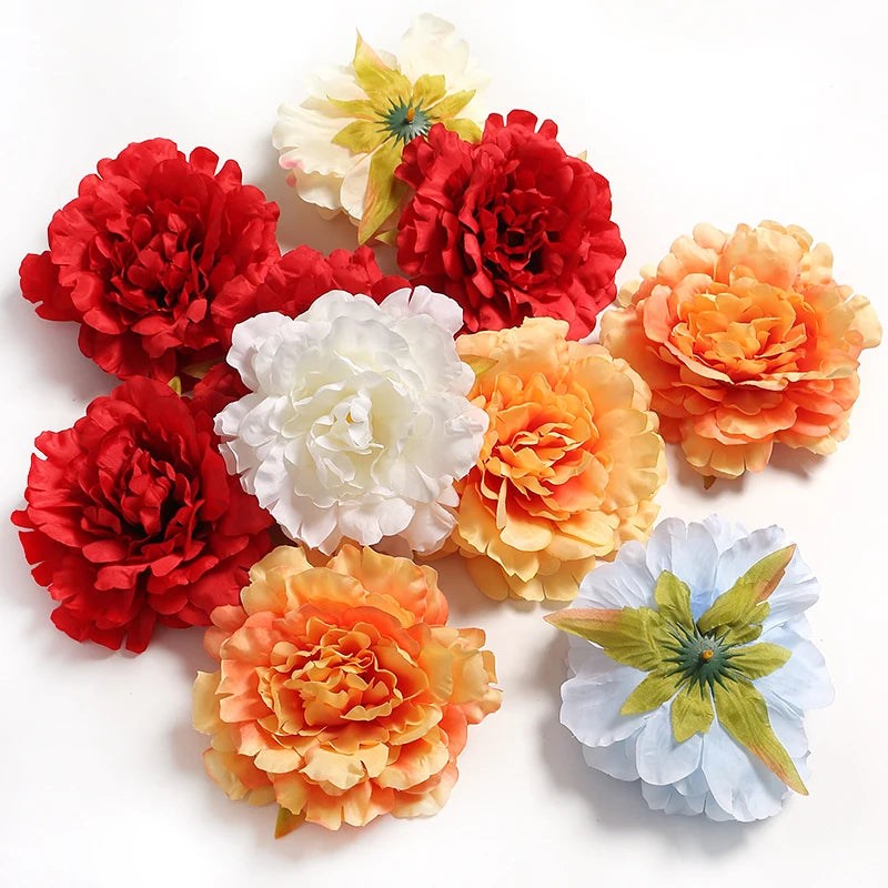 Silk Peony Artificial Flower Heads for Crafts and Home Decor