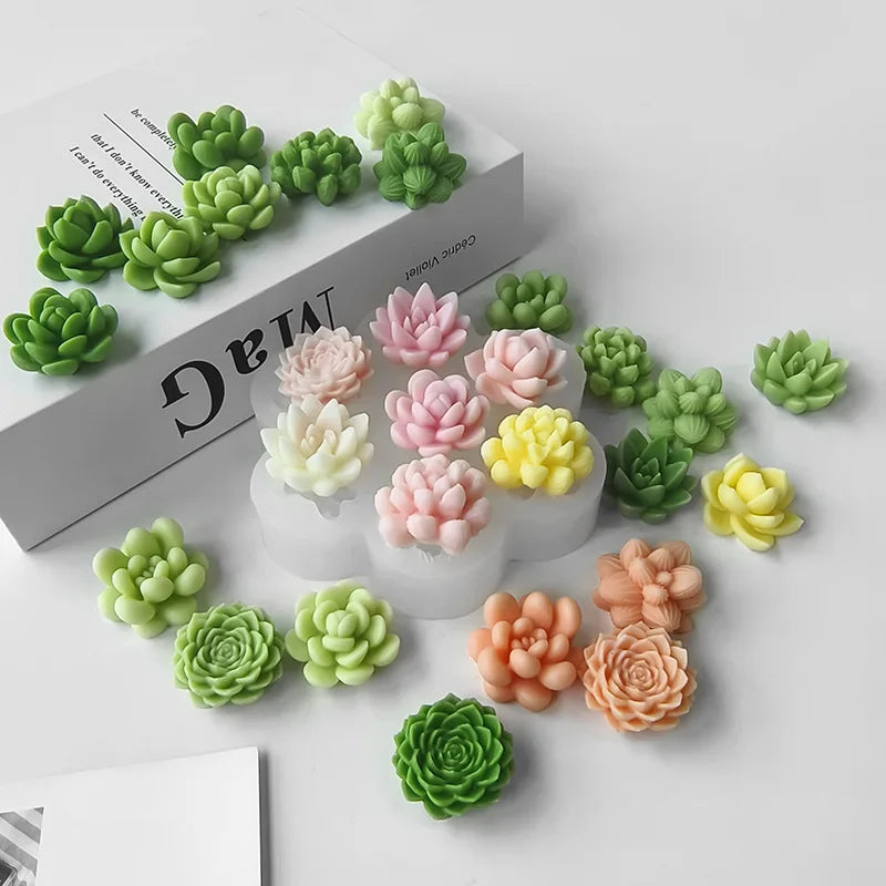 3D Succulent Flower Silicone Mold Set for Baking & Crafts