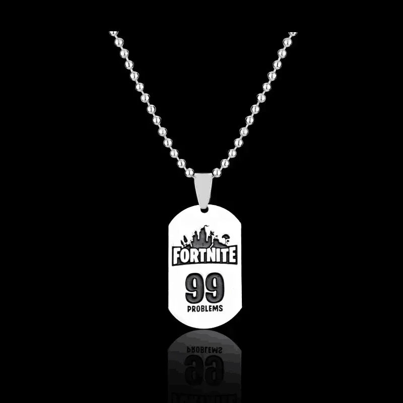 Fortnite Emblem Stainless Steel Charm Pendant Necklace