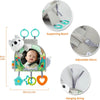 Baby Car Seat Toy with Mirror, Crinkle Paper & Teether