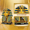 Egyptian Pharaoh Golden Mask building blocks set featuring a headpiece and matching mask base and plaque