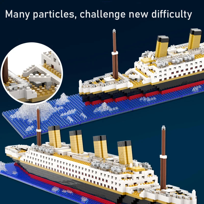 Micro Building Block Titanic Ship Model Kit for Adults and Teens