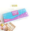 A block of light blue polymer clay labeled 5505, packaged with a purple and pink label.