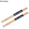 A pair of classic maple drumsticks labeled 5A and 2 pairs shown diagonally.