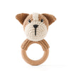 Handcrafted Wooden Crochet Animal Rattle for Babies