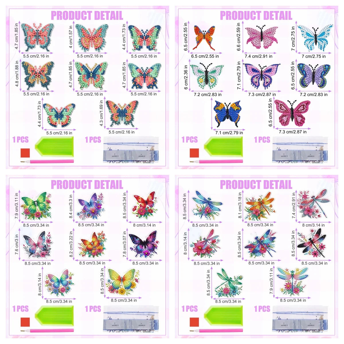 Butterfly Diamond Painting Magnets Kit – 8 Designs
