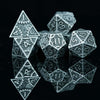 Steampunk Metal Dice Set - 7-Piece Polyhedral RPG Dice