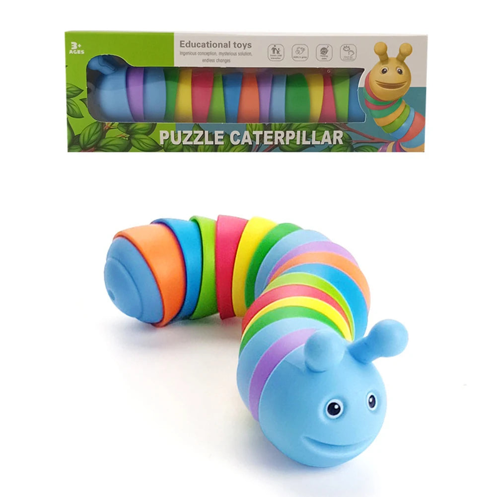 Articulated Fidget Slug Toy - Sensory Stress Relief for Kids and Adults
