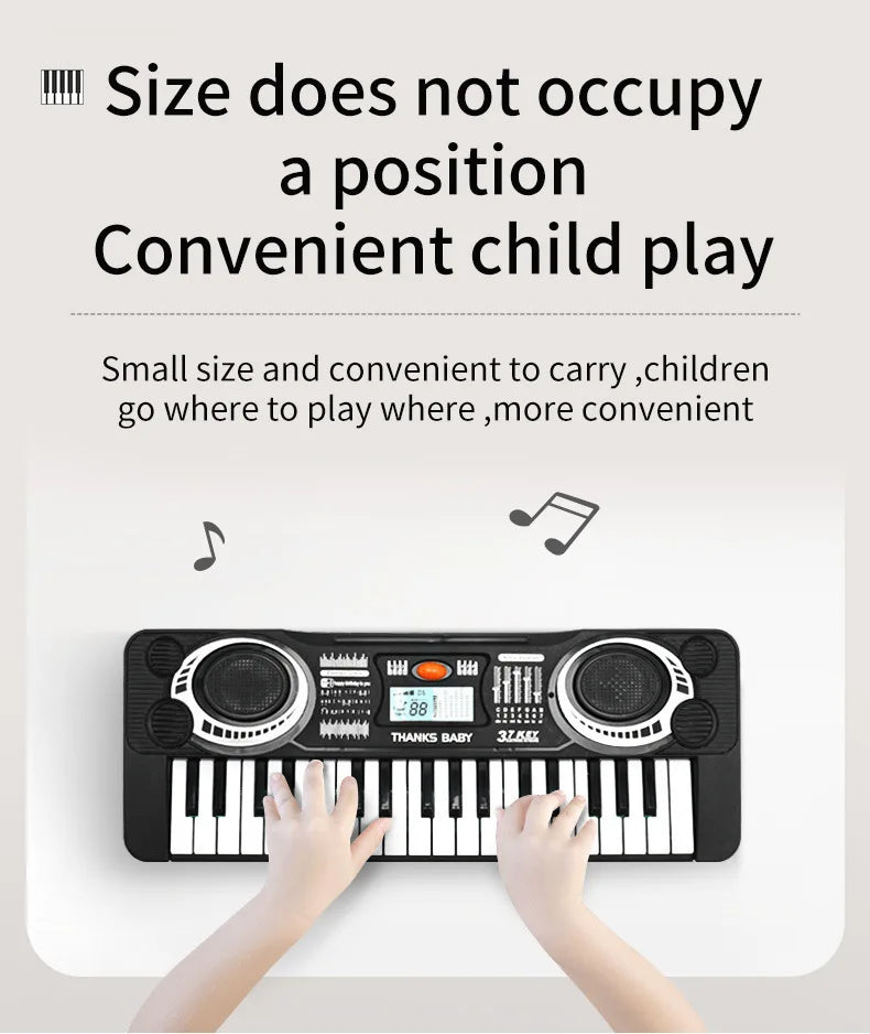37-Key Electronic Keyboard Piano for Kids with LED Display