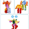 Three alphabet letter figures in various color combinations and orientations: O-R, S-W, and X-Z.