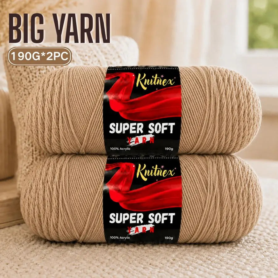 Two balls of red super soft 100% acrylic yarn for knitting and crochet projects