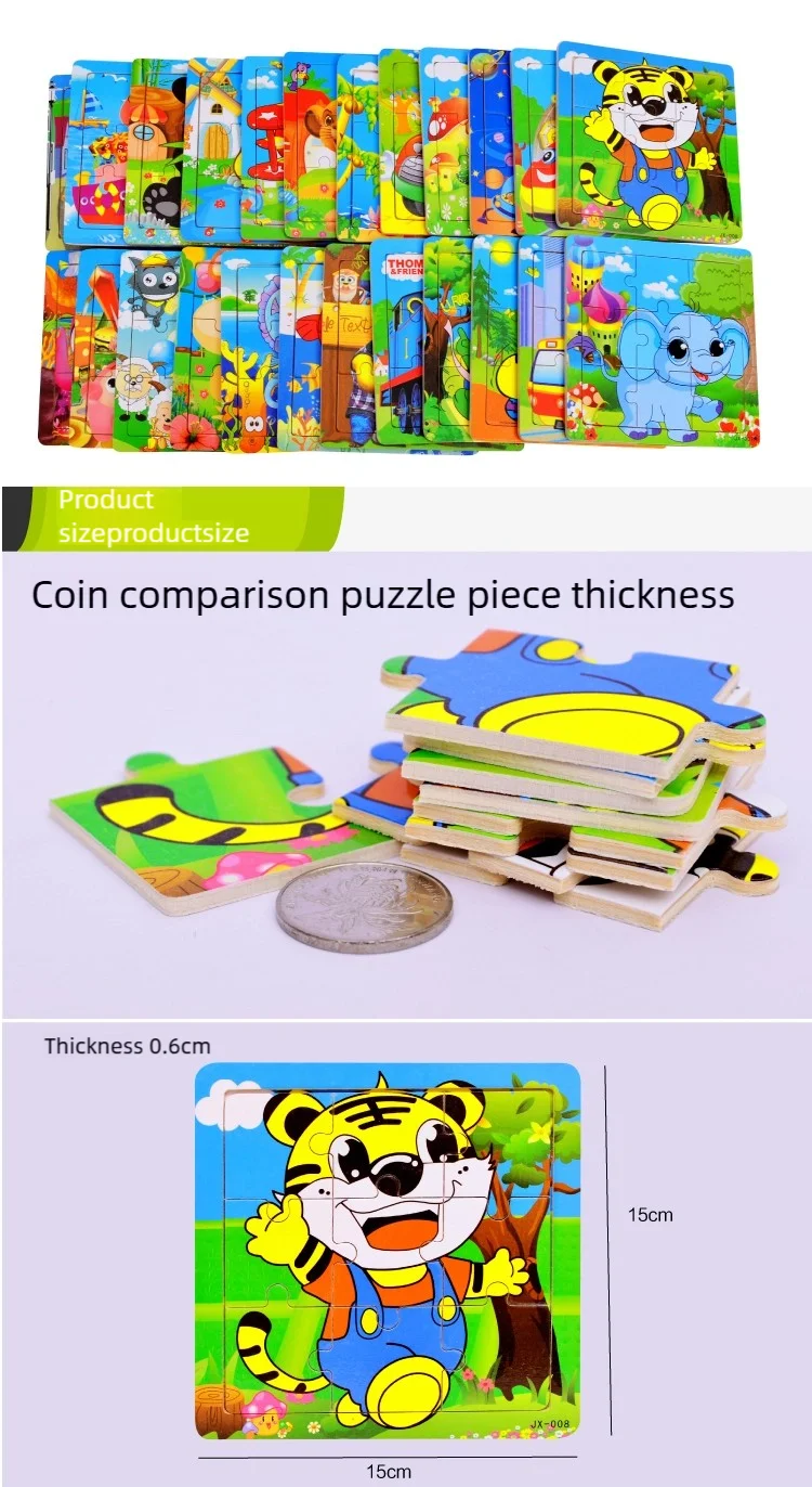 Wooden 3D Puzzle Set for Toddlers – Animal & Vehicle Jigsaw Games