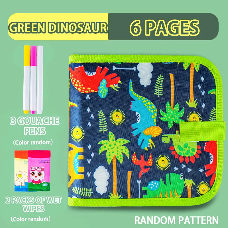 Reusable Erasable Doodle Book for Kids with 12 Watercolor Pens