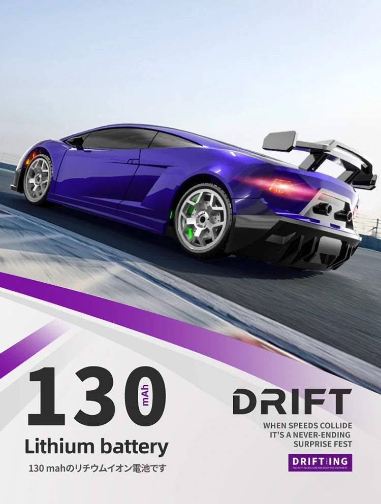 1:43 Scale RC Drift Car with Gyro Stabilization