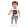 Bear Print Casual Outfit for 43 cm Baby Dolls