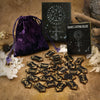 Wooden Rune Stone Set with Guide Book and Velvet Bag