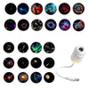 A collection of various star and galaxy images used as interchangeable filters for a 2-in-1 starry sky projector night light.