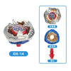 Beyblade Burst Gyro X Starter Pack featuring a Beyblade and related components like the tip and core.