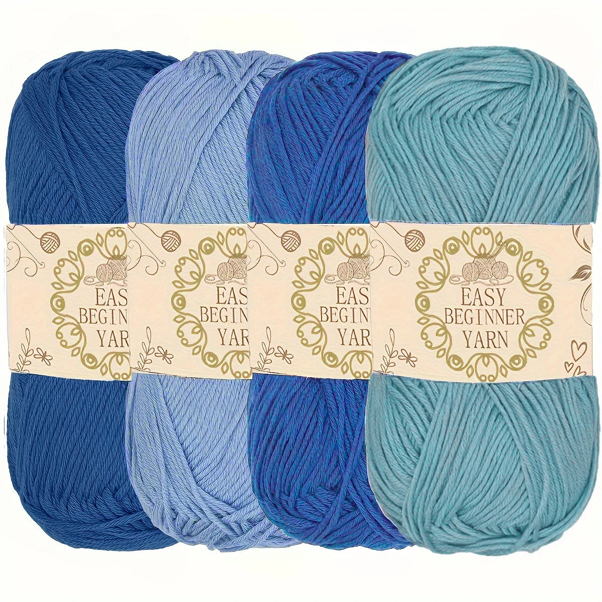 Premium Acrylic Yarn 4-Pack – Soft, Bright, Machine-Washable Knitting Yarn