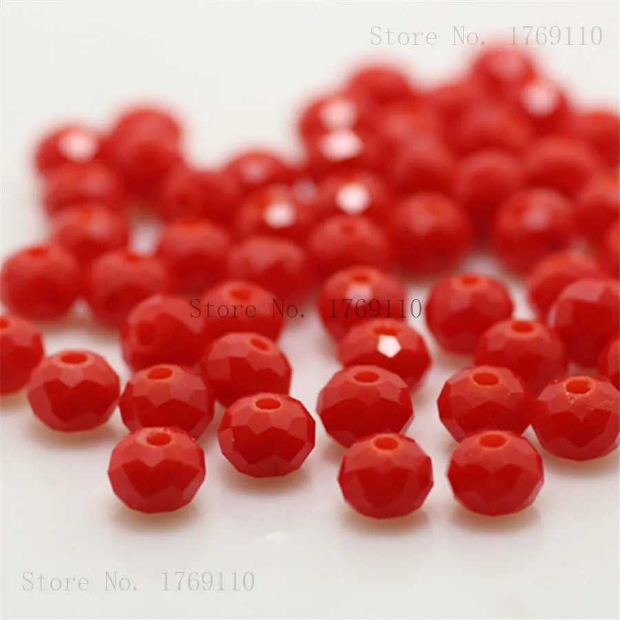 Faceted Crystal Glass Rondelle Beads for Jewelry Making