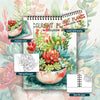 An adult coloring book featuring botanical illustrations and floral designs on 30 sheets of paper.