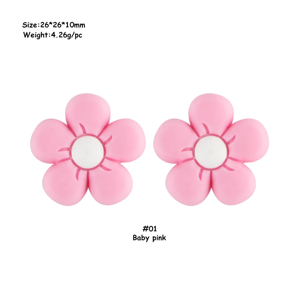 Colorful Silicone Flower Beads for Jewelry Making