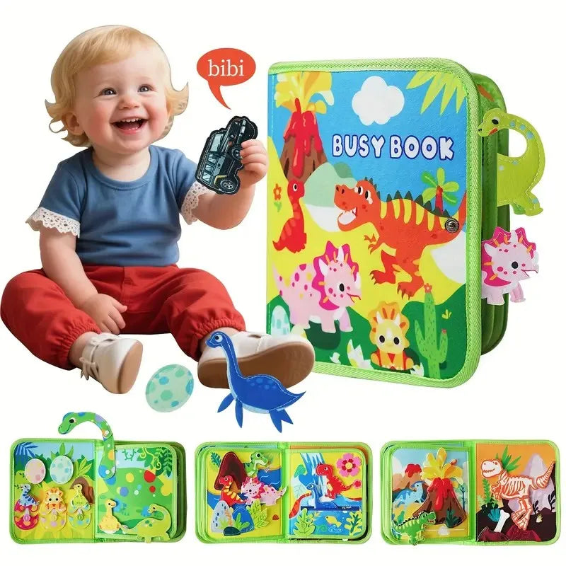 Felt Busy Book for Toddlers – Montessori Sensory Learning & Life Skills Activity Board