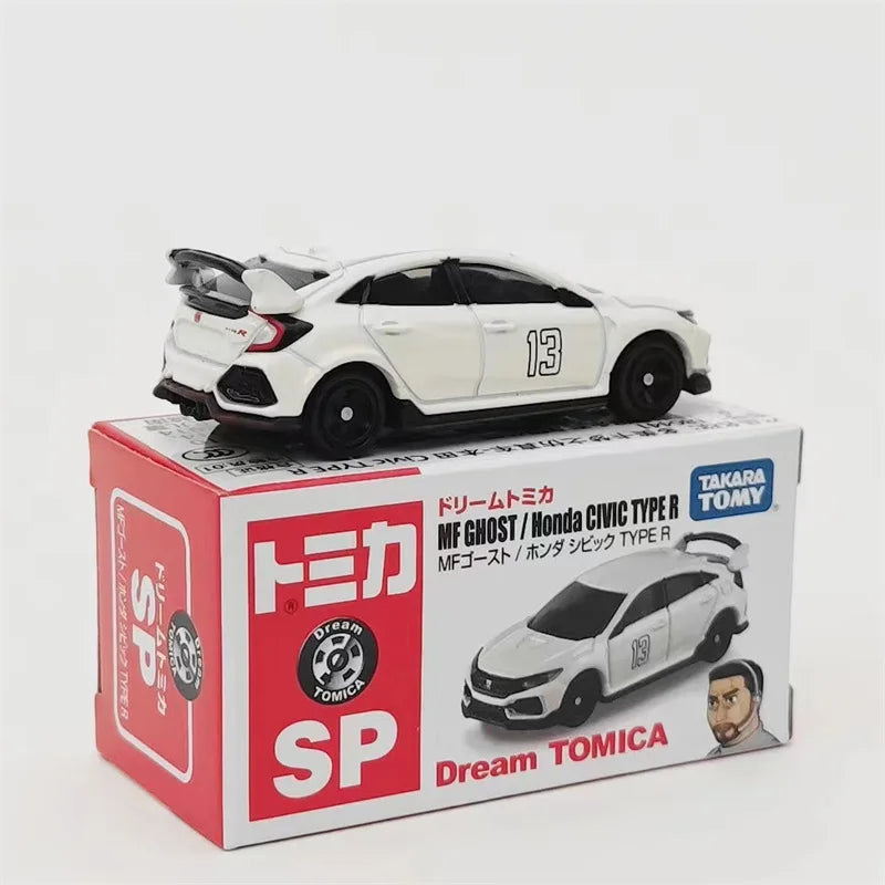 A white 1/12 scale die-cast model of a sports car on its packaging box.