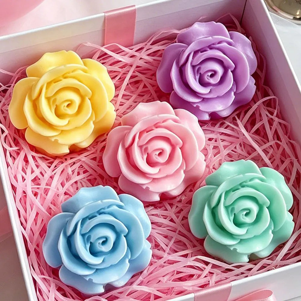 3D Rose Flower Silicone Mold Set for Candle, Soap & Resin Crafts