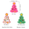 Three silicone Christmas tree shapes in pink, white, and deep green for jewelry making