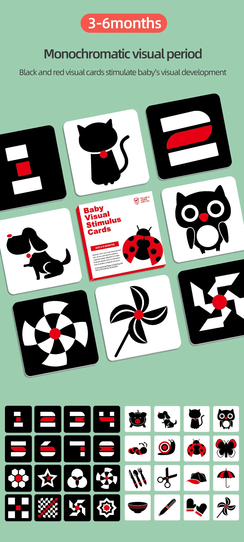 High-Contrast Baby Flash Cards for Visual Development