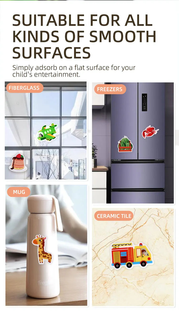Reusable Sticker Book for Kids with Multi-Scene Bubble Jelly Stickers