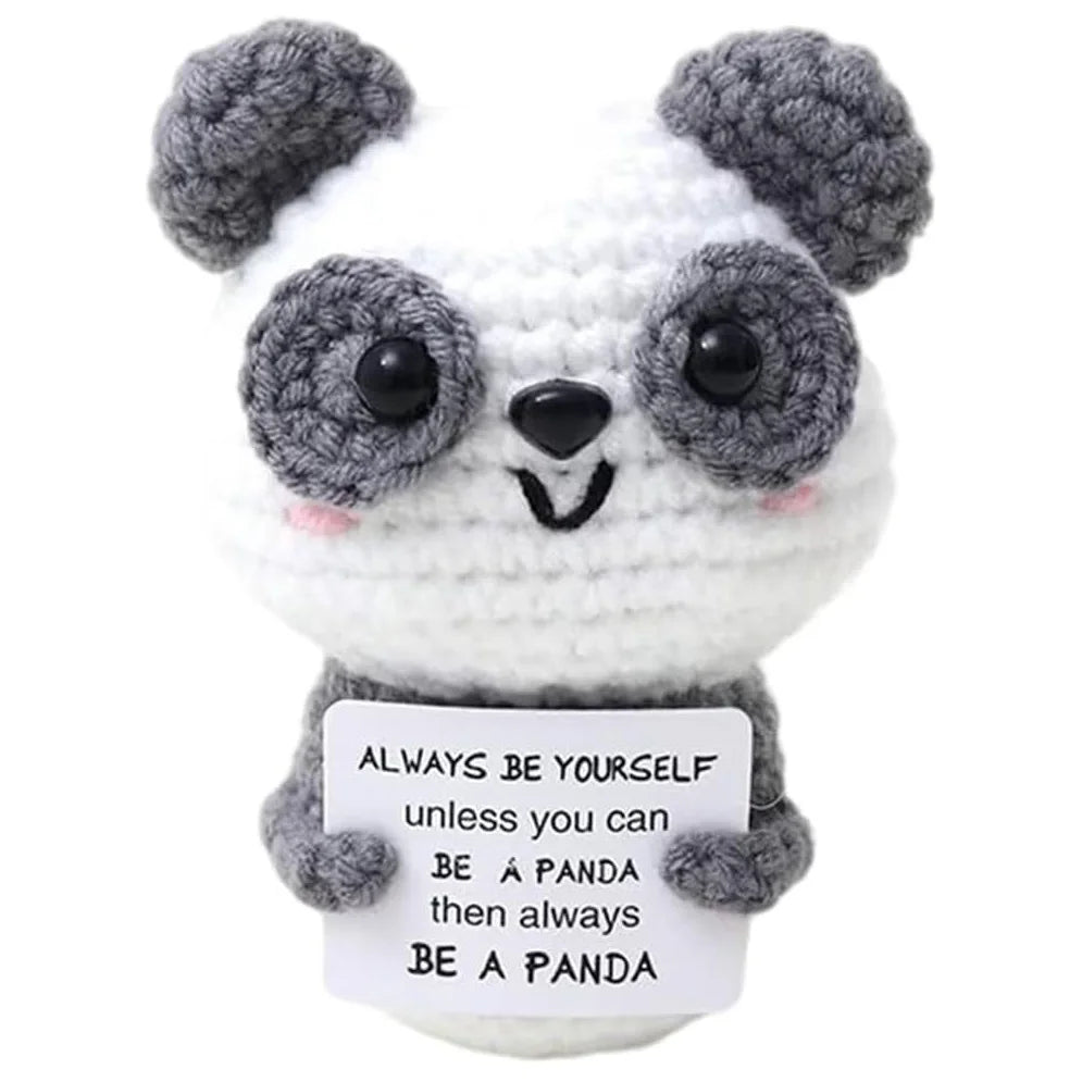 Handmade Crochet Hedgehog Doll with Positivity Card