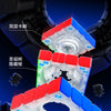 A close-up view of a GAN 460 M V2 magnetic speed cube puzzle showing its layered structure and components.