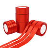 Roll of red satin ribbon for gift wrapping and crafts