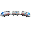 Magnetic Wooden Train Set with Locomotive and Two Carriages