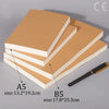 Stack of kraft paper sheets in A5 and B5 sizes for DIY notebooks or journals