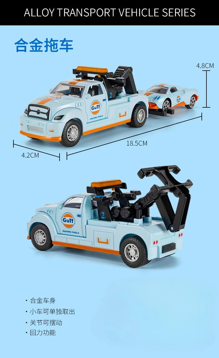 1:64 Scale Die-Cast Trailer Truck with Container - Gulf Racing Edition